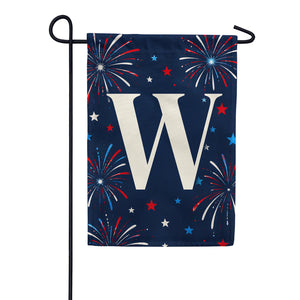 Patriotic Fireworks Monogram Double Sided Garden Flag - 12.5" x 18"