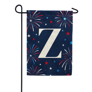 Patriotic Fireworks Monogram Double Sided Garden Flag - 12.5" x 18"