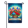 Patriotic Flower Basket Welcome Garden Flag