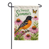 Sweet Summer Oriole Bird with Coneflowers Garden Flag