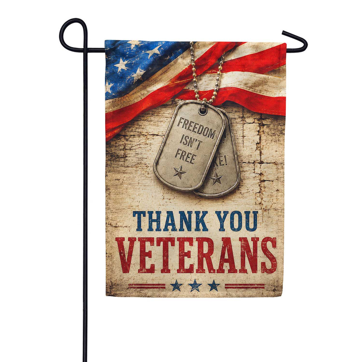 Thank You Veterans Freedom Isn't Free Garden Flag 