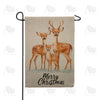 Merry Christmas Deer Family Double Sided Burlap Garden Flag