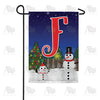 Snowman Christmas Tree Monogram Double Sided Garden Flag