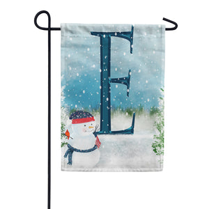 Let It Snow Watercolor Monogram Double Sided Garden Flag