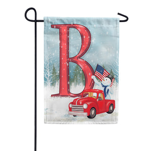 Happy Holidays America Monogram Double Sided Garden Flag
