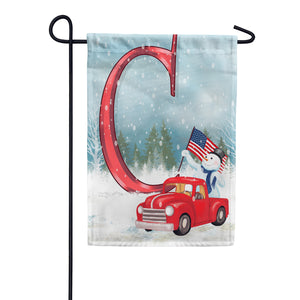 Happy Holidays America Monogram Double Sided Garden Flag