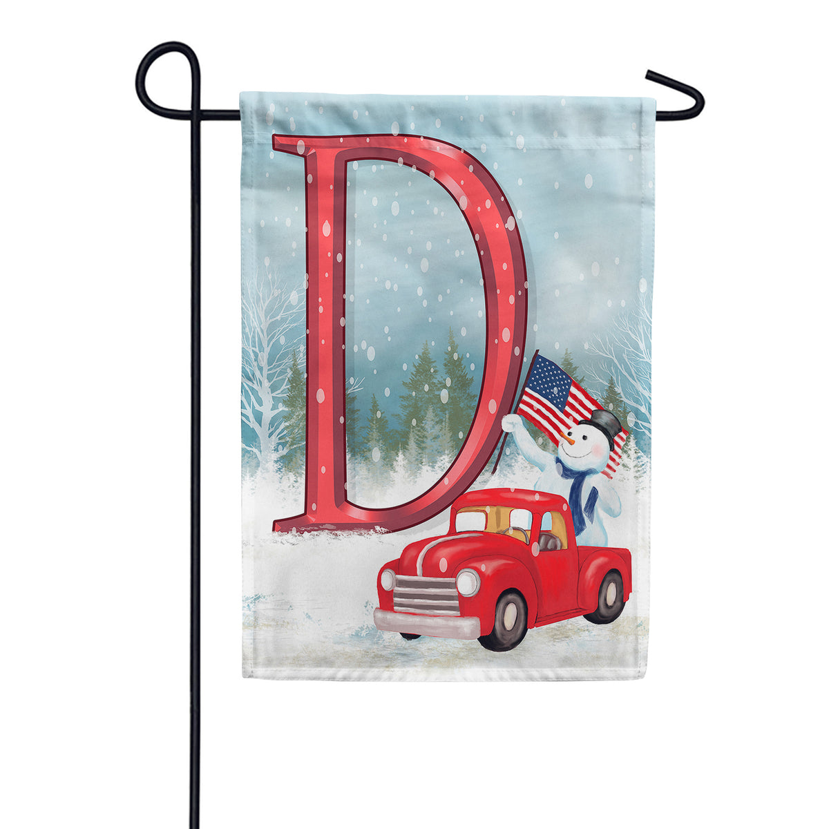 Happy Holidays America Monogram Double Sided Garden Flag