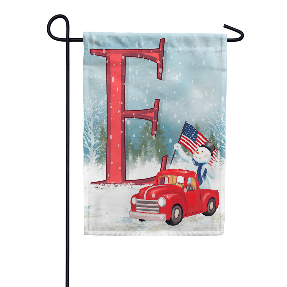Happy Holidays America Monogram Double Sided Garden Flag