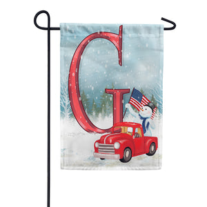 Happy Holidays America Monogram Double Sided Garden Flag