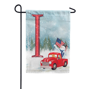 Happy Holidays America Monogram Double Sided Garden Flag