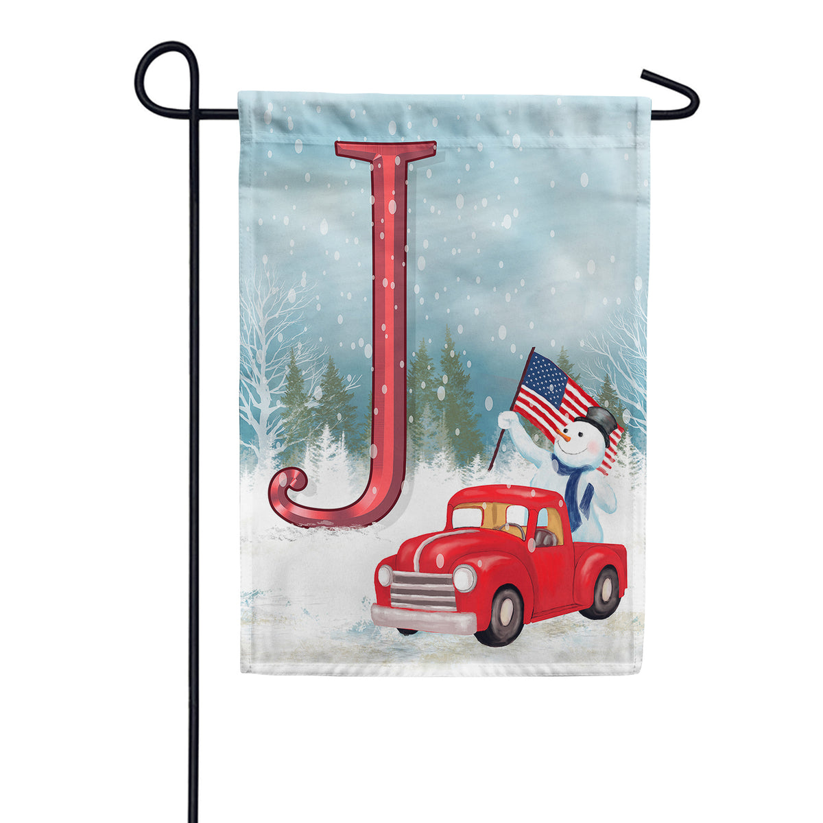 Happy Holidays America Monogram Double Sided Garden Flag