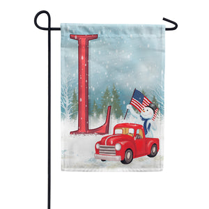 Happy Holidays America Monogram Double Sided Garden Flag