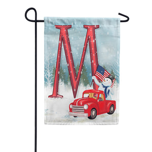 Happy Holidays America Monogram Double Sided Garden Flag