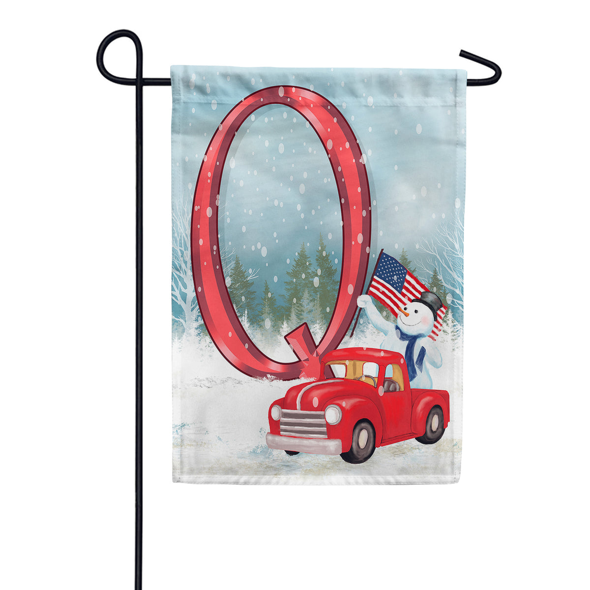 Happy Holidays America Monogram Double Sided Garden Flag