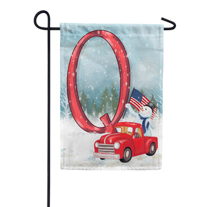 Happy Holidays America Monogram Double Sided Garden Flag