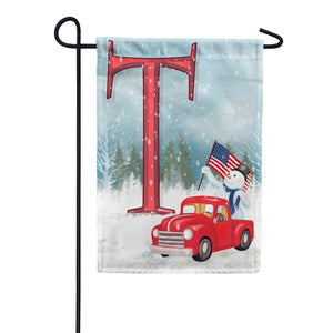 Happy Holidays America Monogram Double Sided Garden Flag