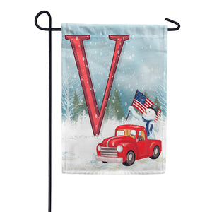 Happy Holidays America Monogram Double Sided Garden Flag