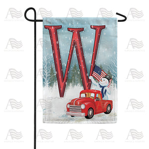 Happy Holidays America Monogram Double Sided Garden Flag