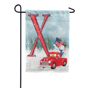 Happy Holidays America Monogram Double Sided Garden Flag