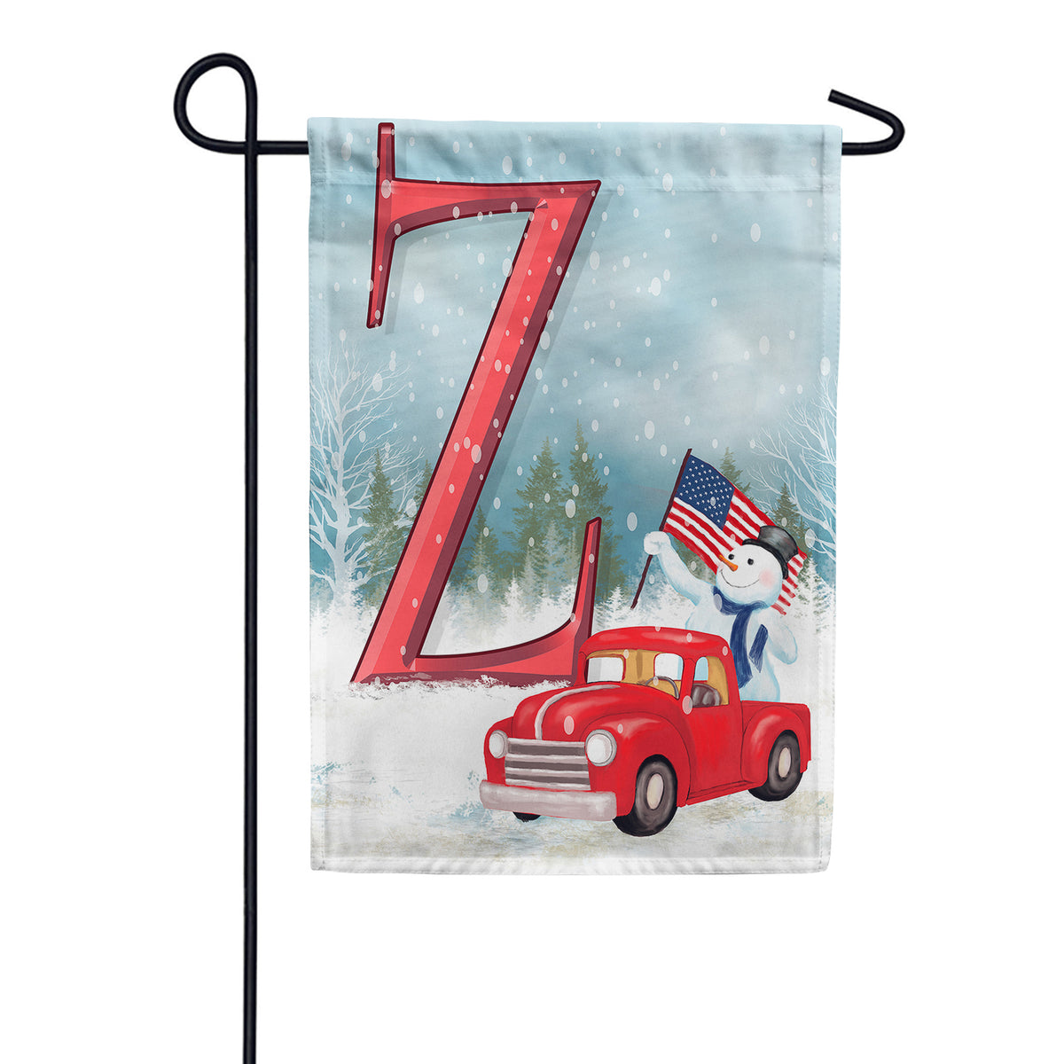 Happy Holidays America Monogram Double Sided Garden Flag