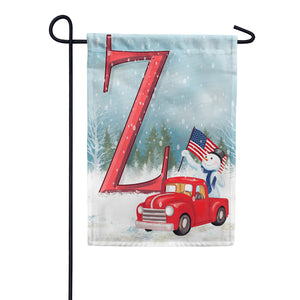 Happy Holidays America Monogram Double Sided Garden Flag