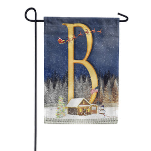 Santa Is Coming Double Sided Monogram Garden Flag