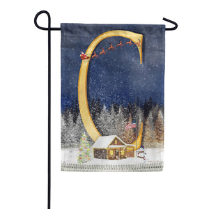 Santa Is Coming Double Sided Monogram Garden Flag