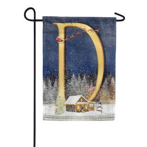 Santa Is Coming Double Sided Monogram Garden Flag