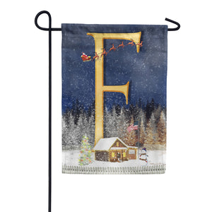 Santa Is Coming Double Sided Monogram Garden Flag