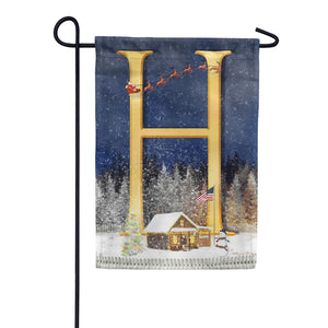 Santa Is Coming Double Sided Monogram Garden Flag