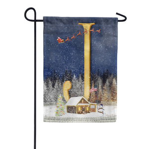Santa Is Coming Double Sided Monogram Garden Flag