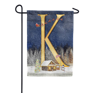 Santa Is Coming Double Sided Monogram Garden Flag