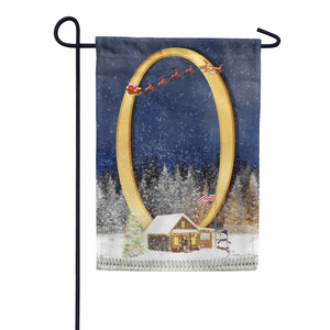 Santa Is Coming Double Sided Monogram Garden Flag