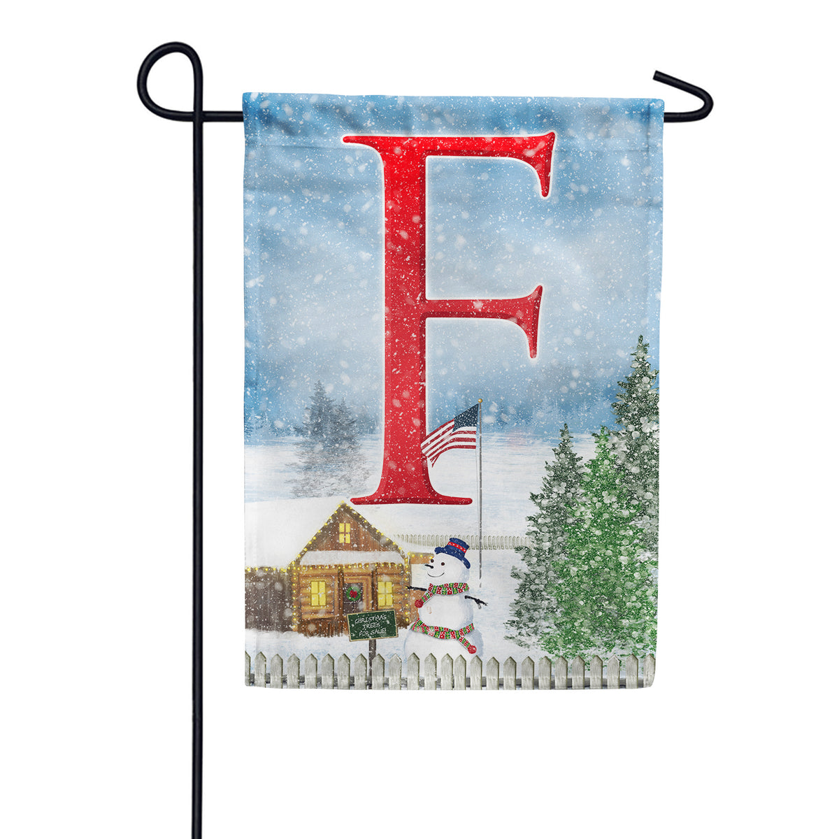 Christmas Trees For Sale Double Sided Monogram Garden Flag