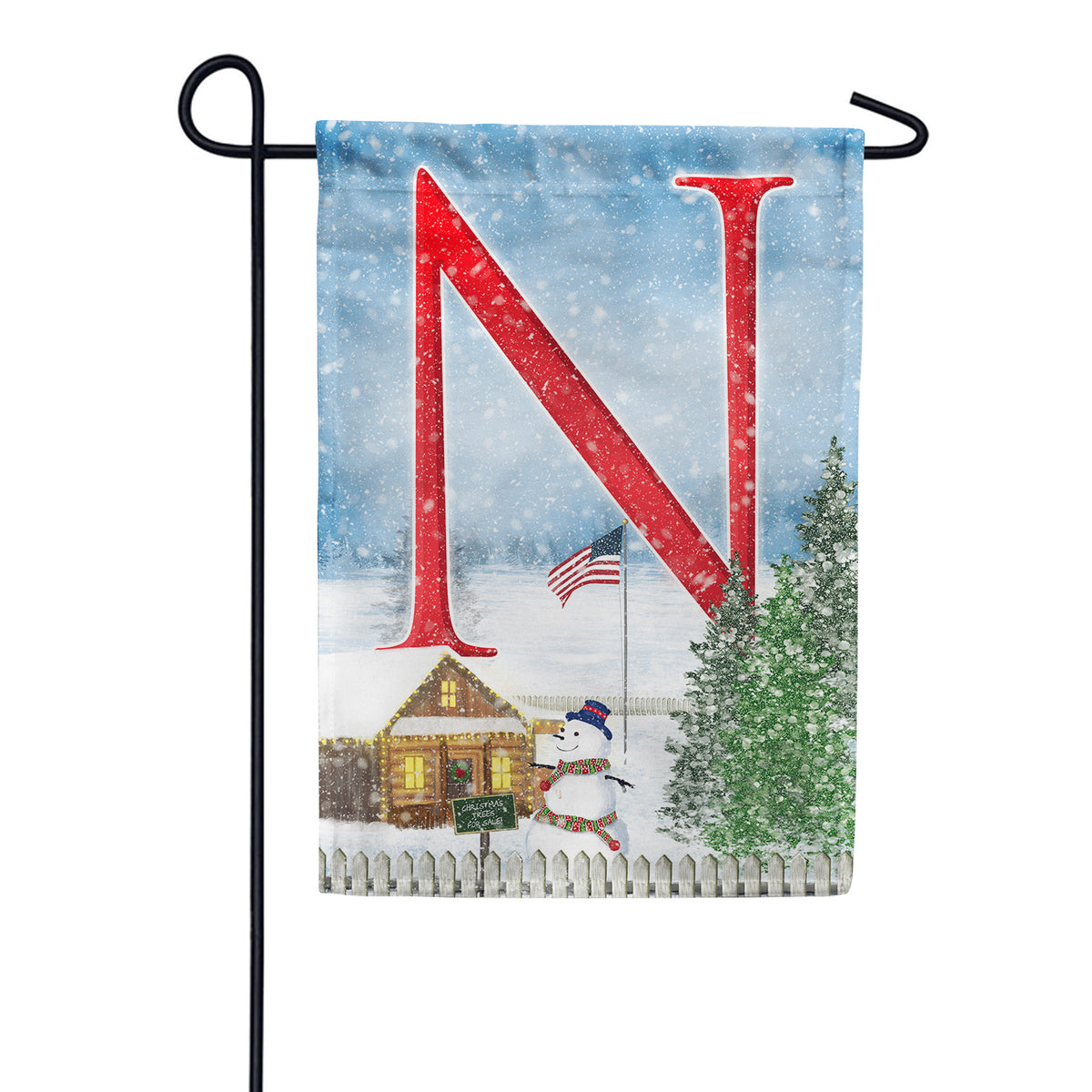 Christmas Trees For Sale Double Sided Monogram Garden Flag