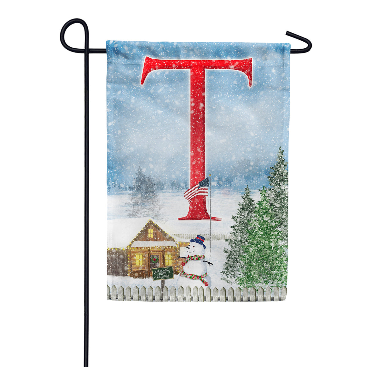 Christmas Trees For Sale Double Sided Monogram Garden Flag