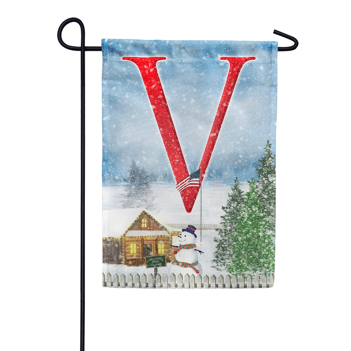 Christmas Trees For Sale Double Sided Monogram Garden Flag