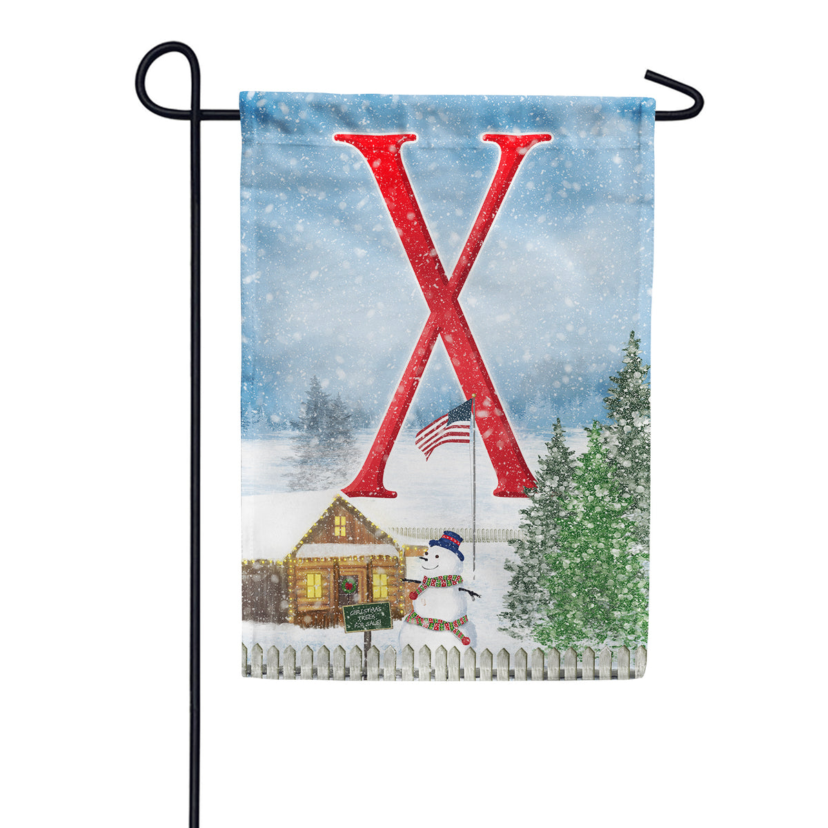 Christmas Trees For Sale Double Sided Monogram Garden Flag