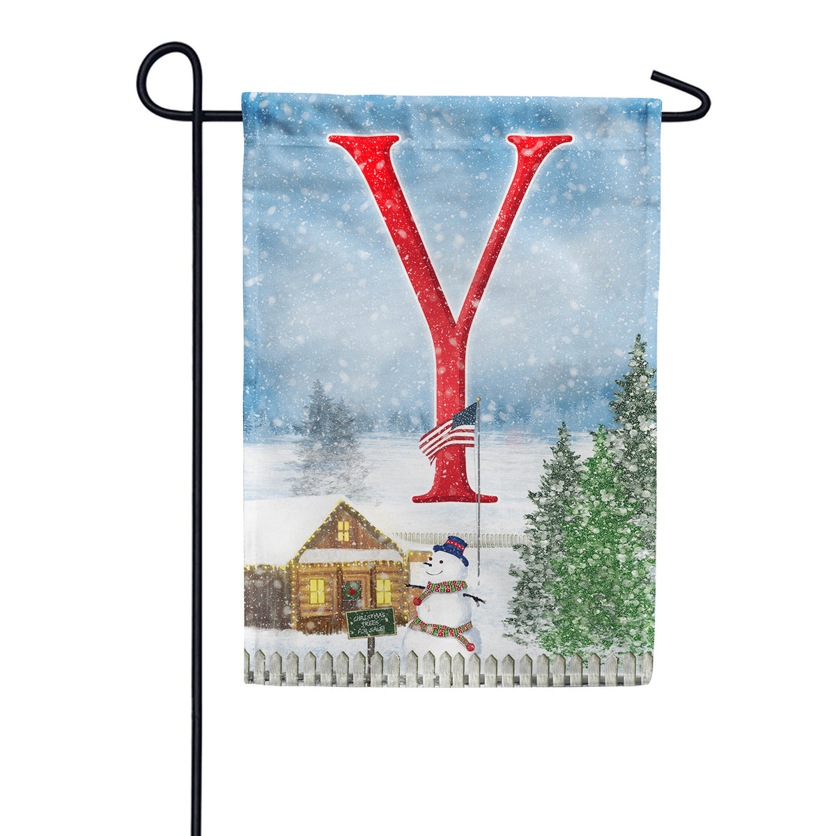 Christmas Trees For Sale Double Sided Monogram Garden Flag