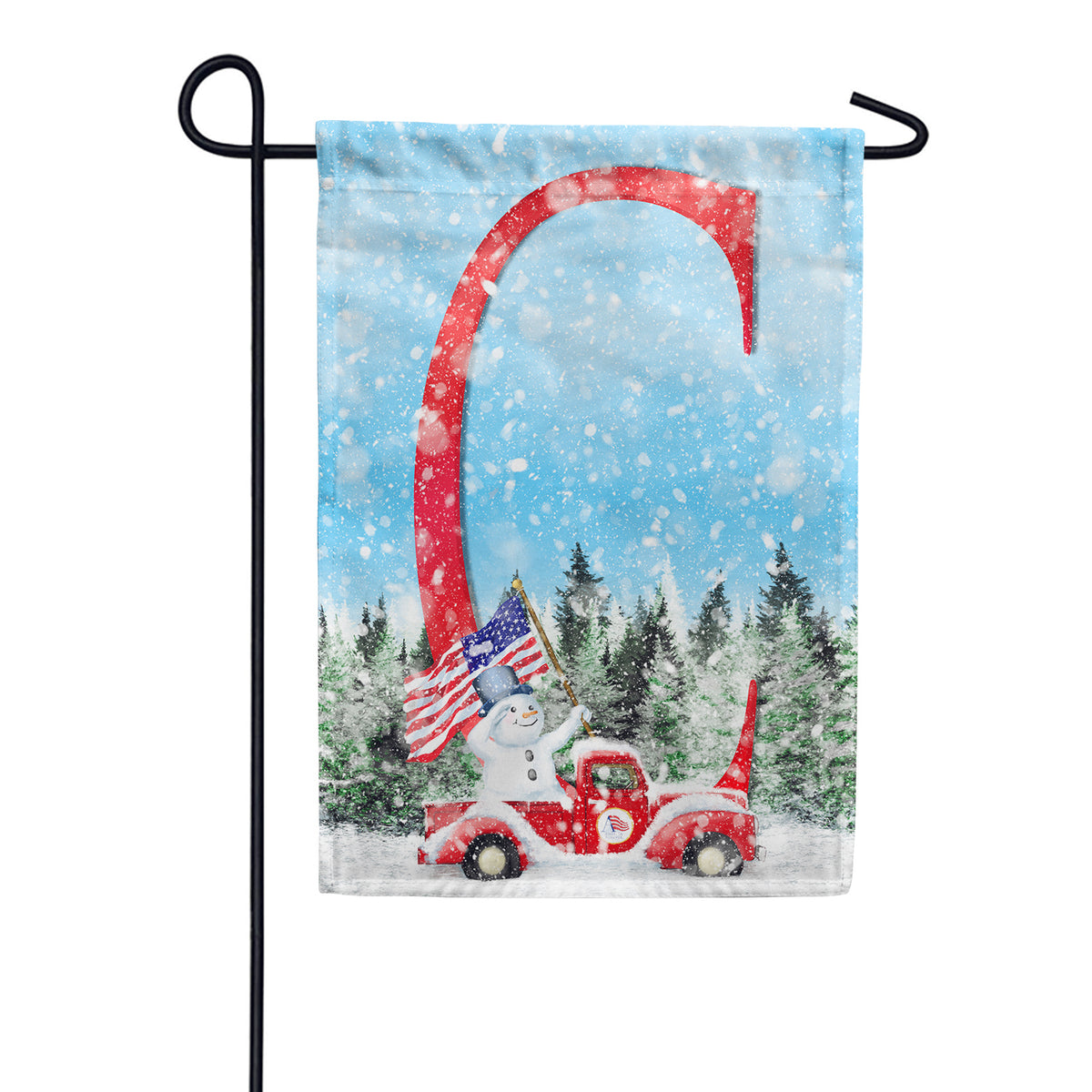 Stay Warm America Double Sided Monogram Garden Flag