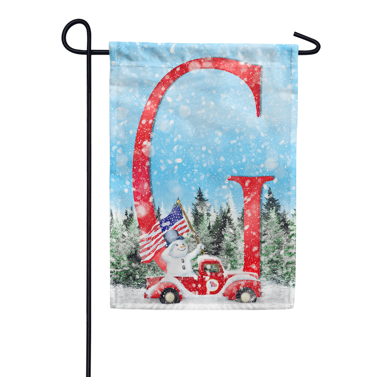 Stay Warm America Double Sided Monogram Garden Flag