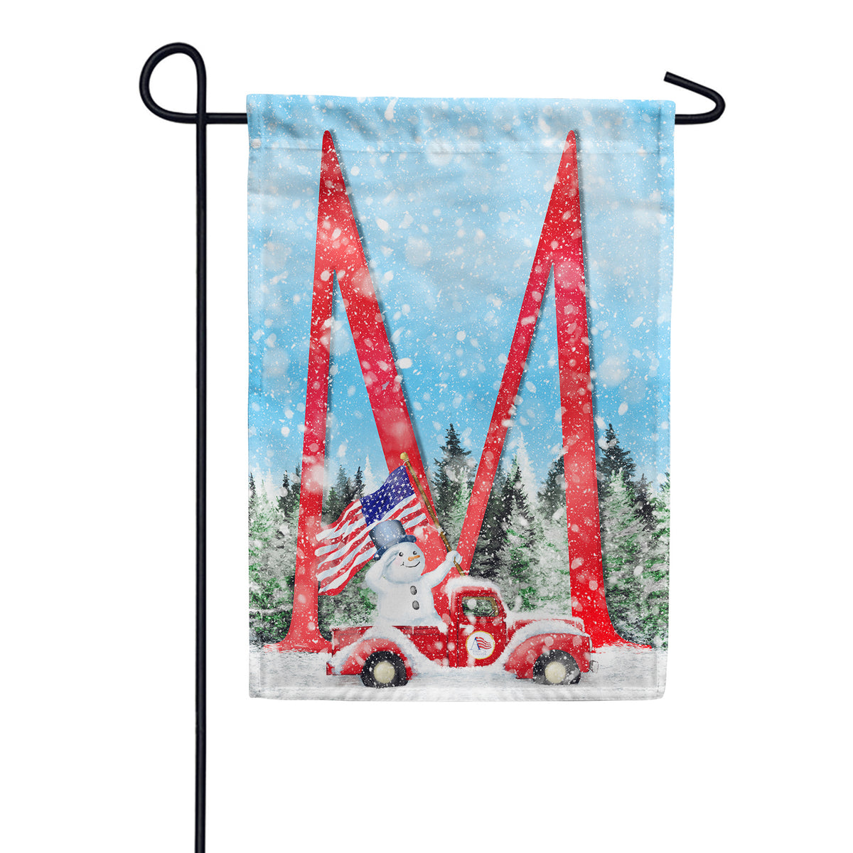Stay Warm America Double Sided Monogram Garden Flag
