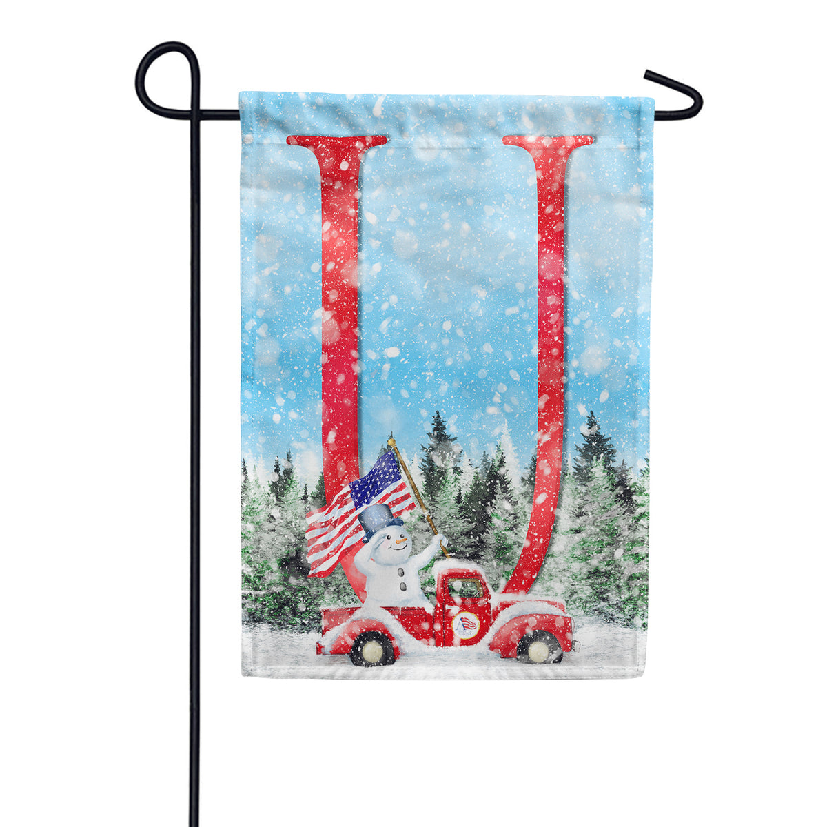 Stay Warm America Double Sided Monogram Garden Flag