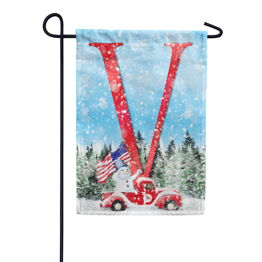 Stay Warm America Double Sided Monogram Garden Flag