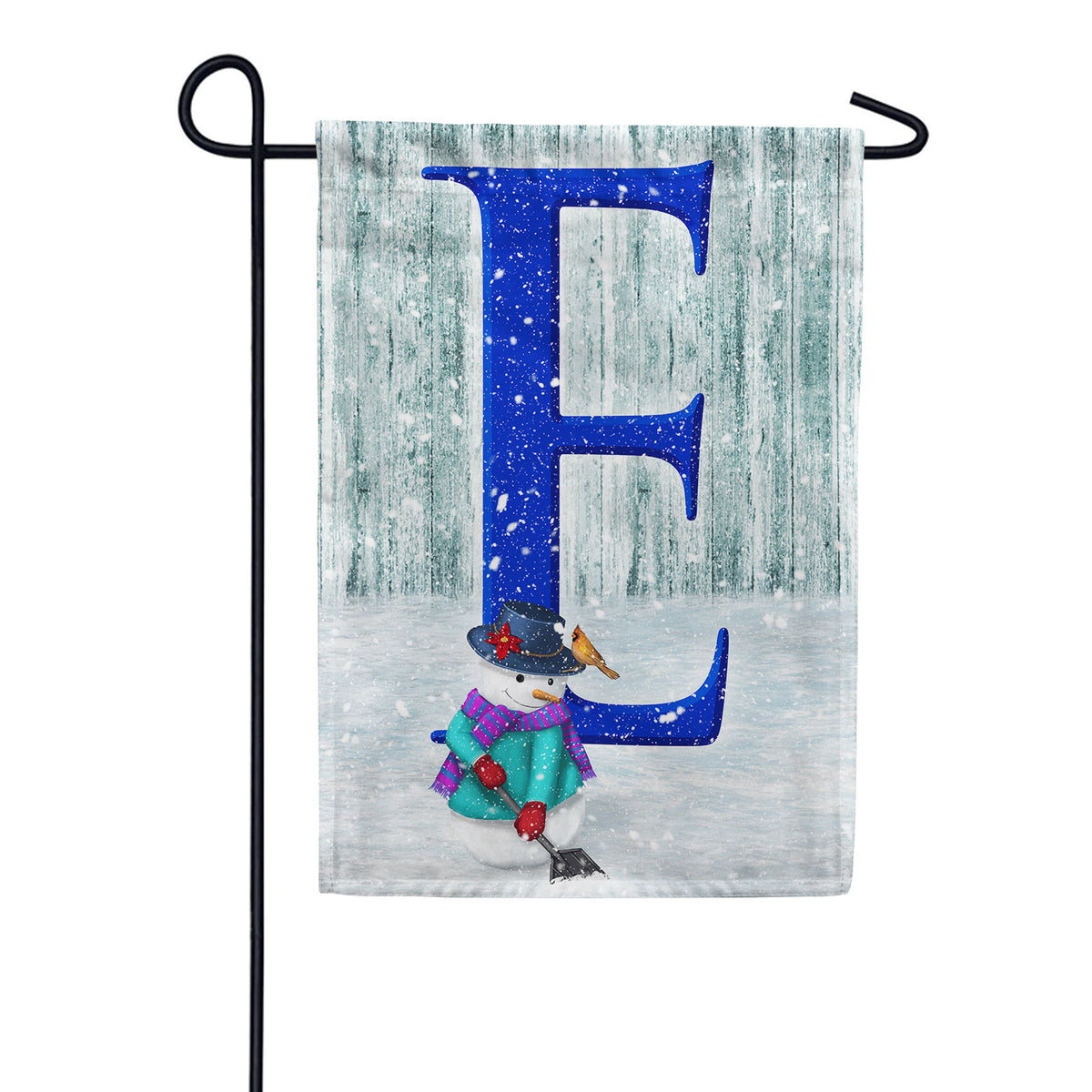 Just Keep Shovelin' Double Sided Monogram Garden Flag