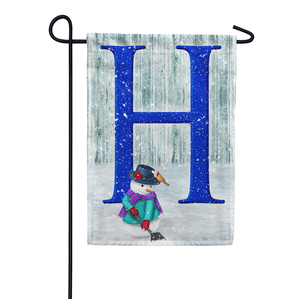 Just Keep Shovelin' Double Sided Monogram Garden Flag
