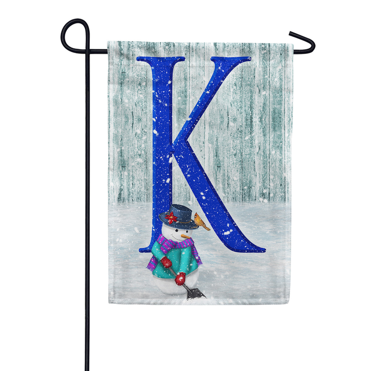 Just Keep Shovelin' Double Sided Monogram Garden Flag