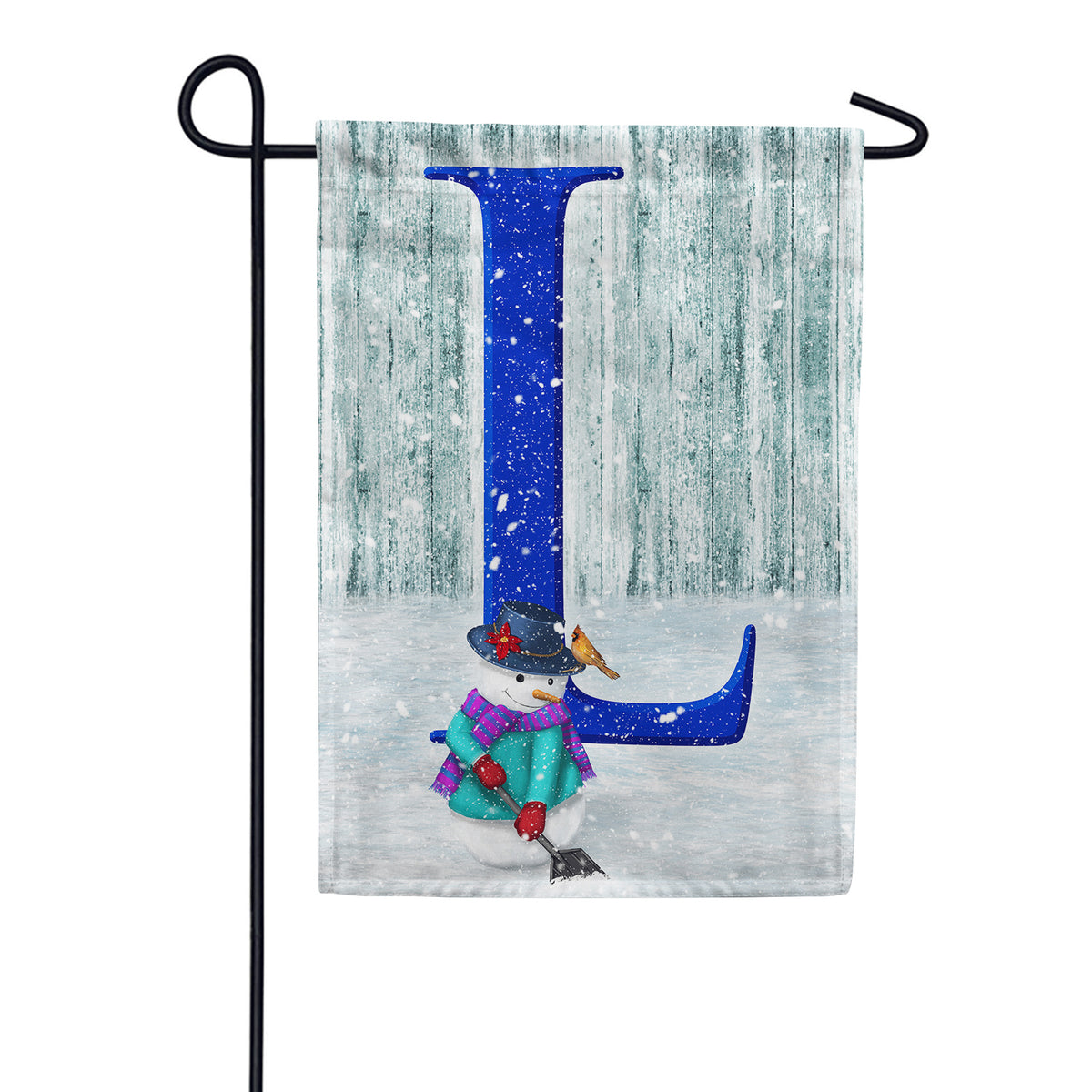 Just Keep Shovelin' Double Sided Monogram Garden Flag