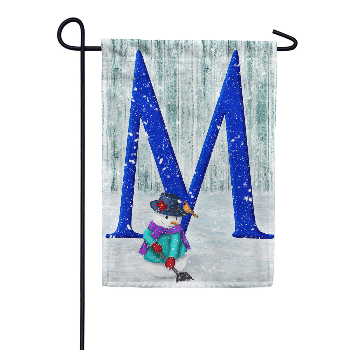 Just Keep Shovelin' Double Sided Monogram Garden Flag