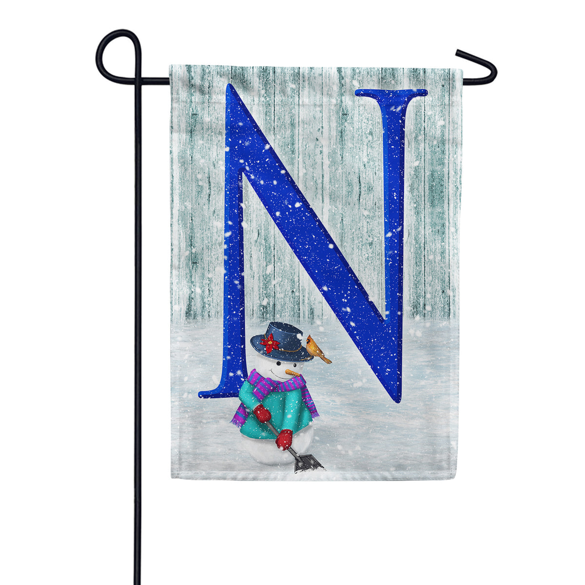Just Keep Shovelin' Double Sided Monogram Garden Flag
